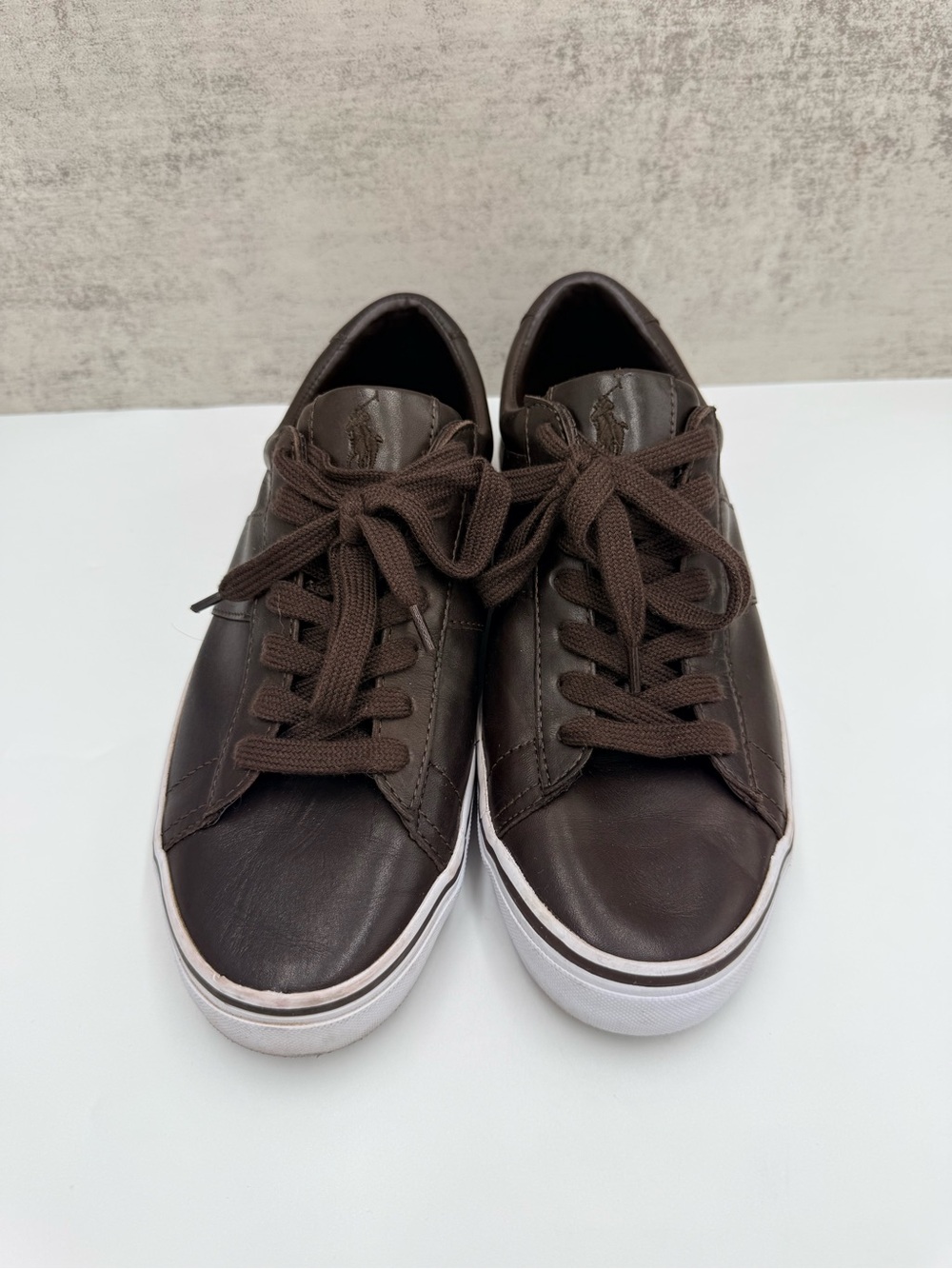Polo Ralph Lauren Sayer Men’s Size 10D Brown Leather Low Top Sneakers Shoes